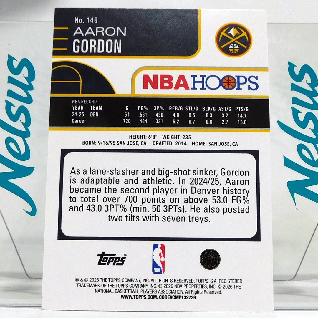 Tarjeta Aaron Gordon • Holografic Refractor • Denver Nuggets