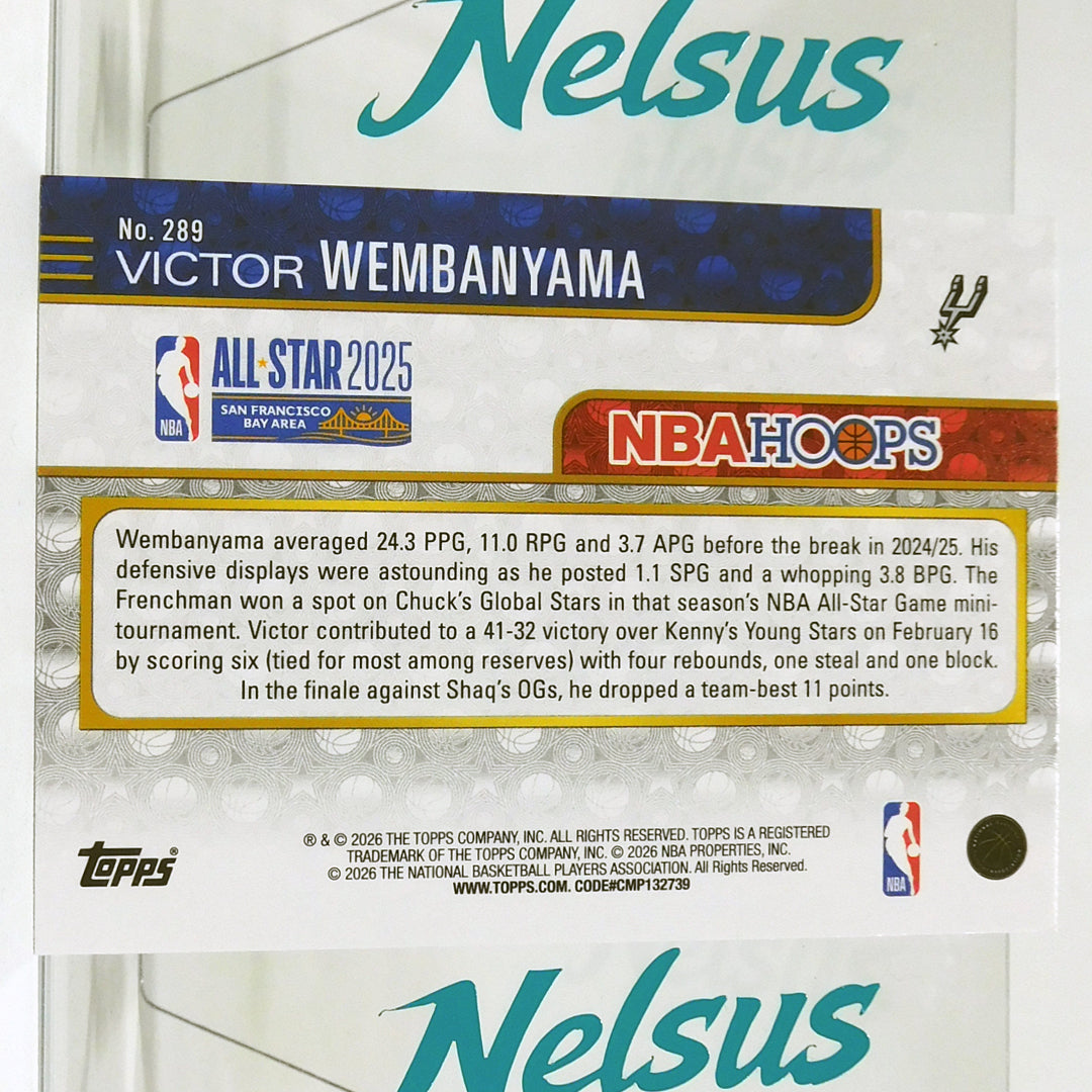 Tarjeta Victor Wembanyama • Foil Holografic • Spurs San Antonio