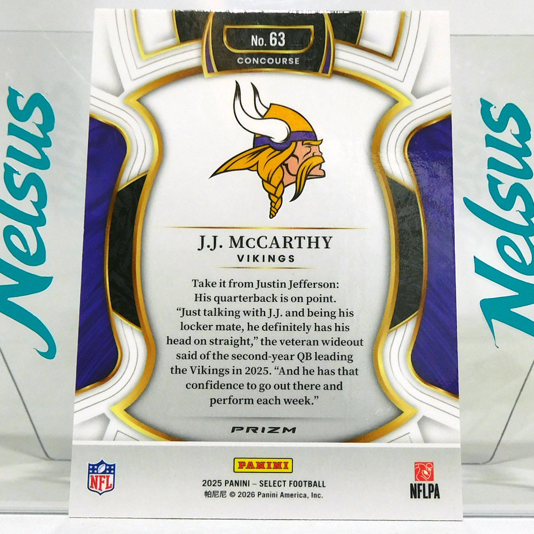 Tarjeta J.J. McCarthy • Pink Prizm • Vikings