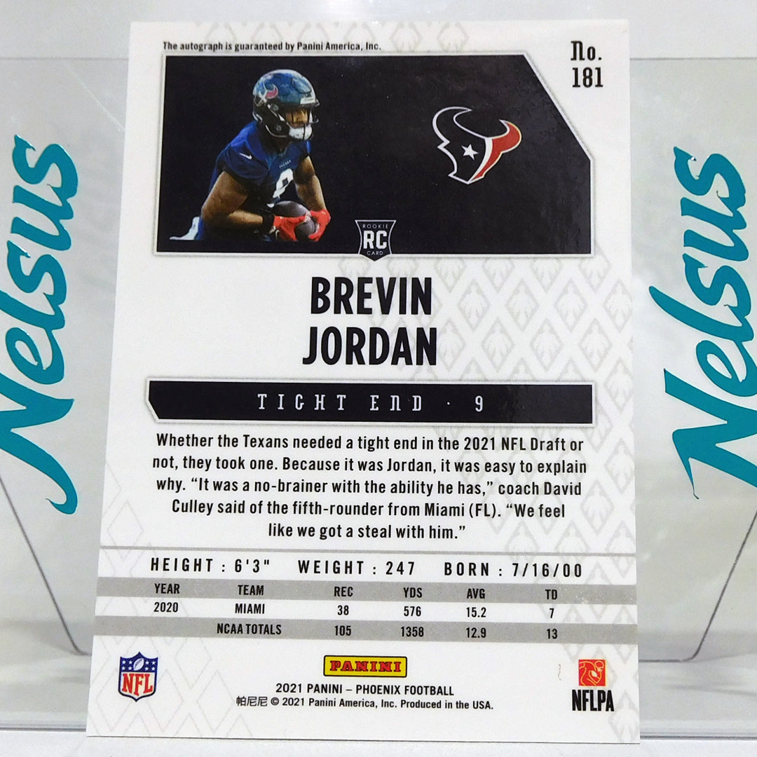 Tarjeta Brevin Jordan • Rookie Autograph • Silver Holofoil