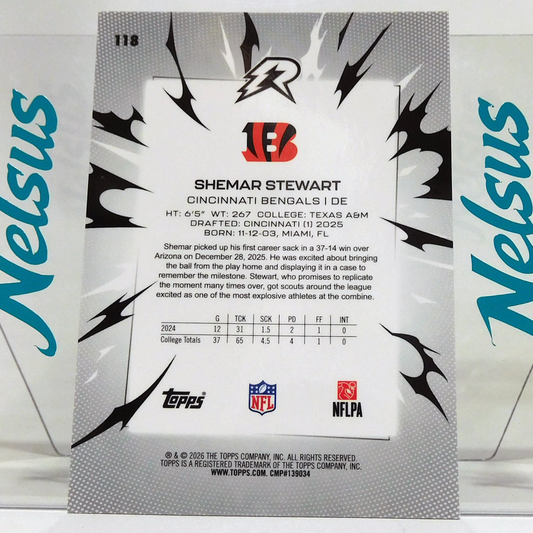 Tarjeta Shemar Stewart • Rookie Card Numerada 079/275 • Cincinnati Bengals