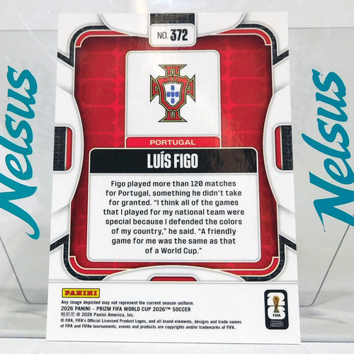 Tareta Luis Figo • Prizm Panini • Portugal