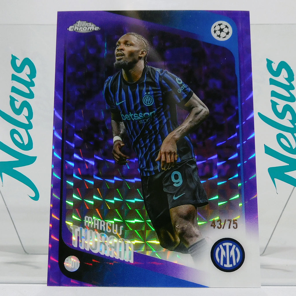 Tarjeta Marcus Thuram • Purple Speckle Refractor • Numerada 43/75