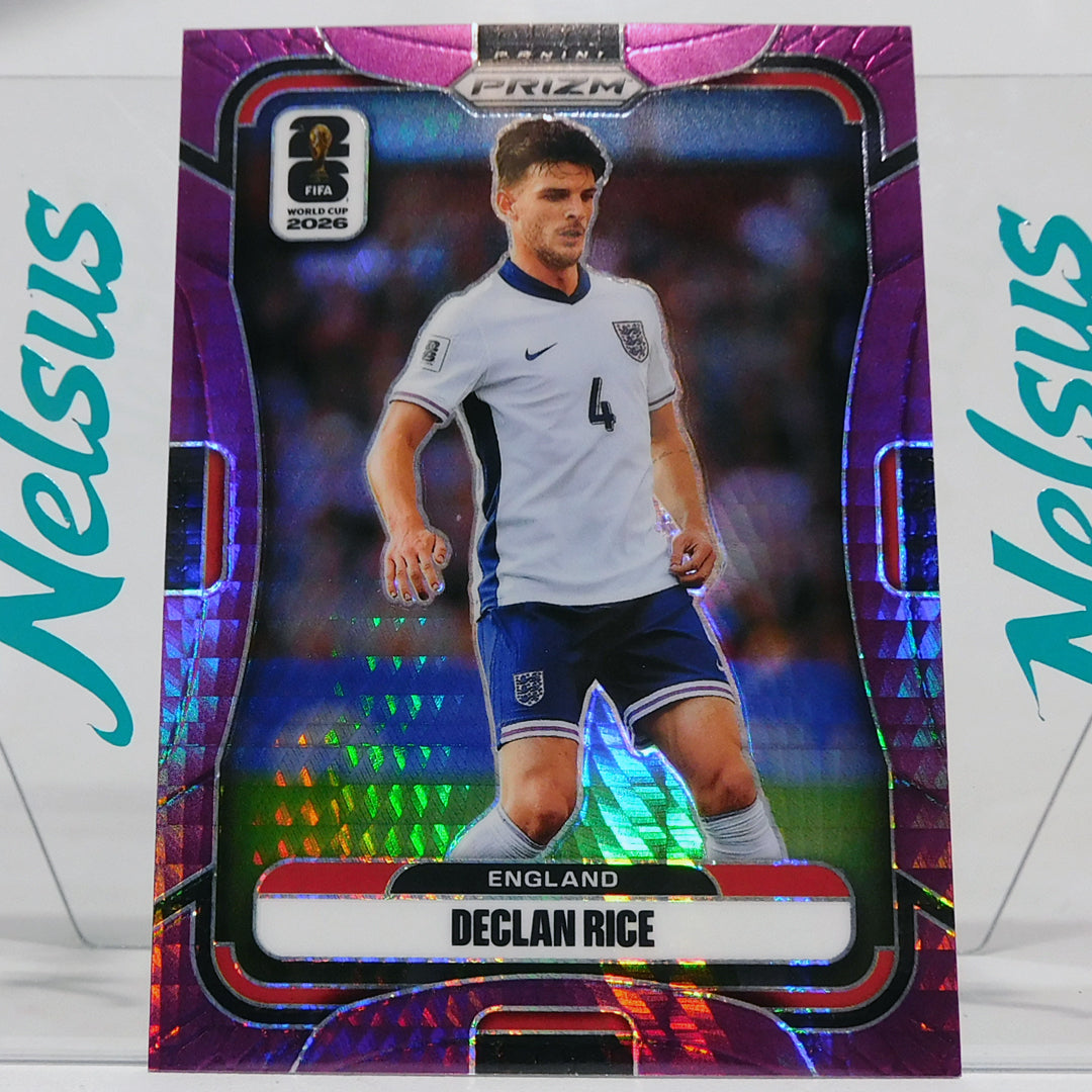 Tarjeta Declan Rice • Purple Ice Prizm • Numerada 155/299